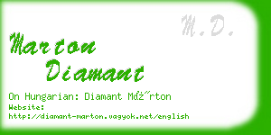 marton diamant business card